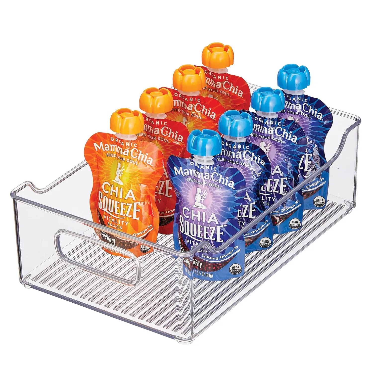 mDesign Kühlschrankbox Aufbewahrungsbox 4er-Set transparent