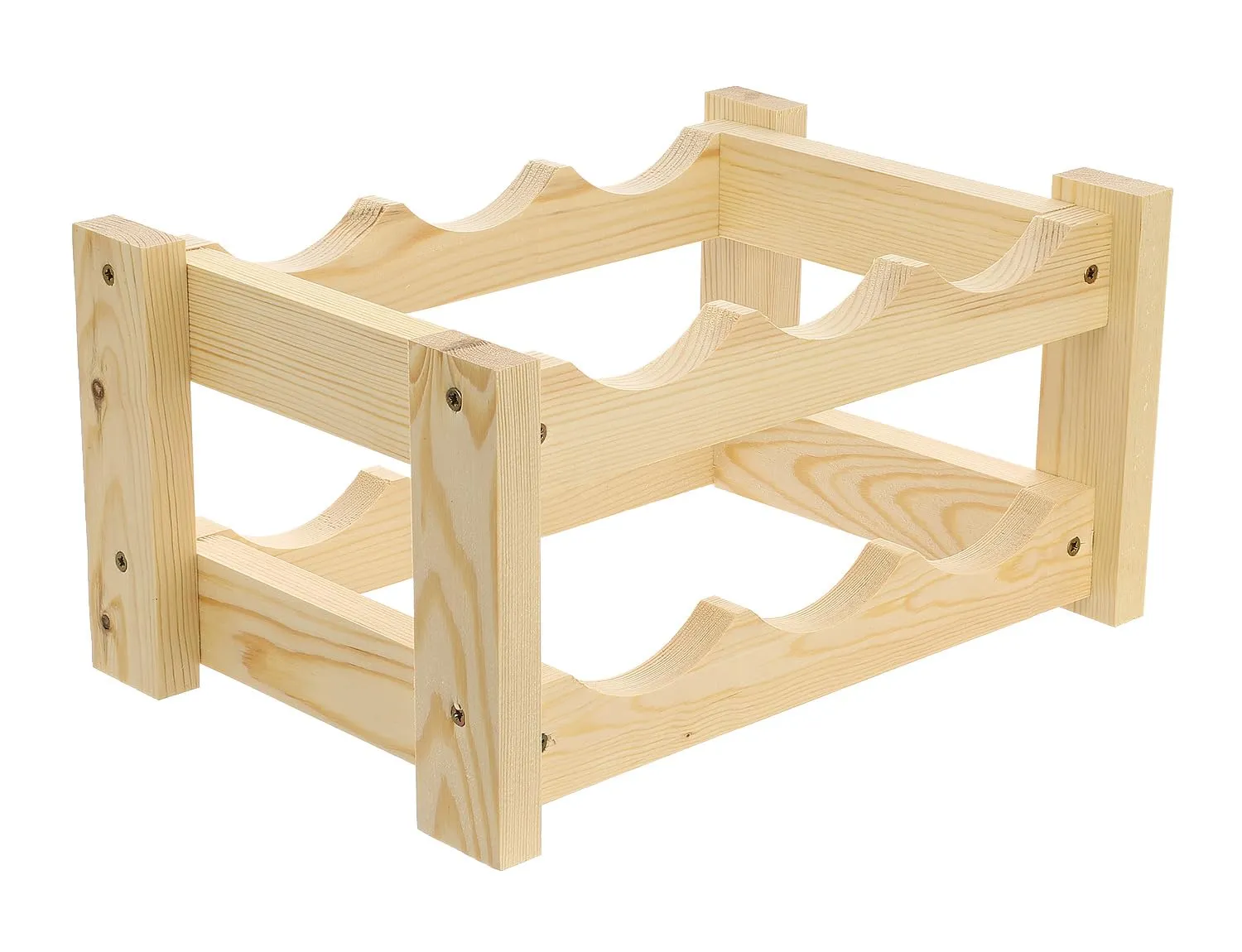 GoodFreshDecor Weinregal Holz für 6 Flaschen 34x24x17,5 cm Kiefer