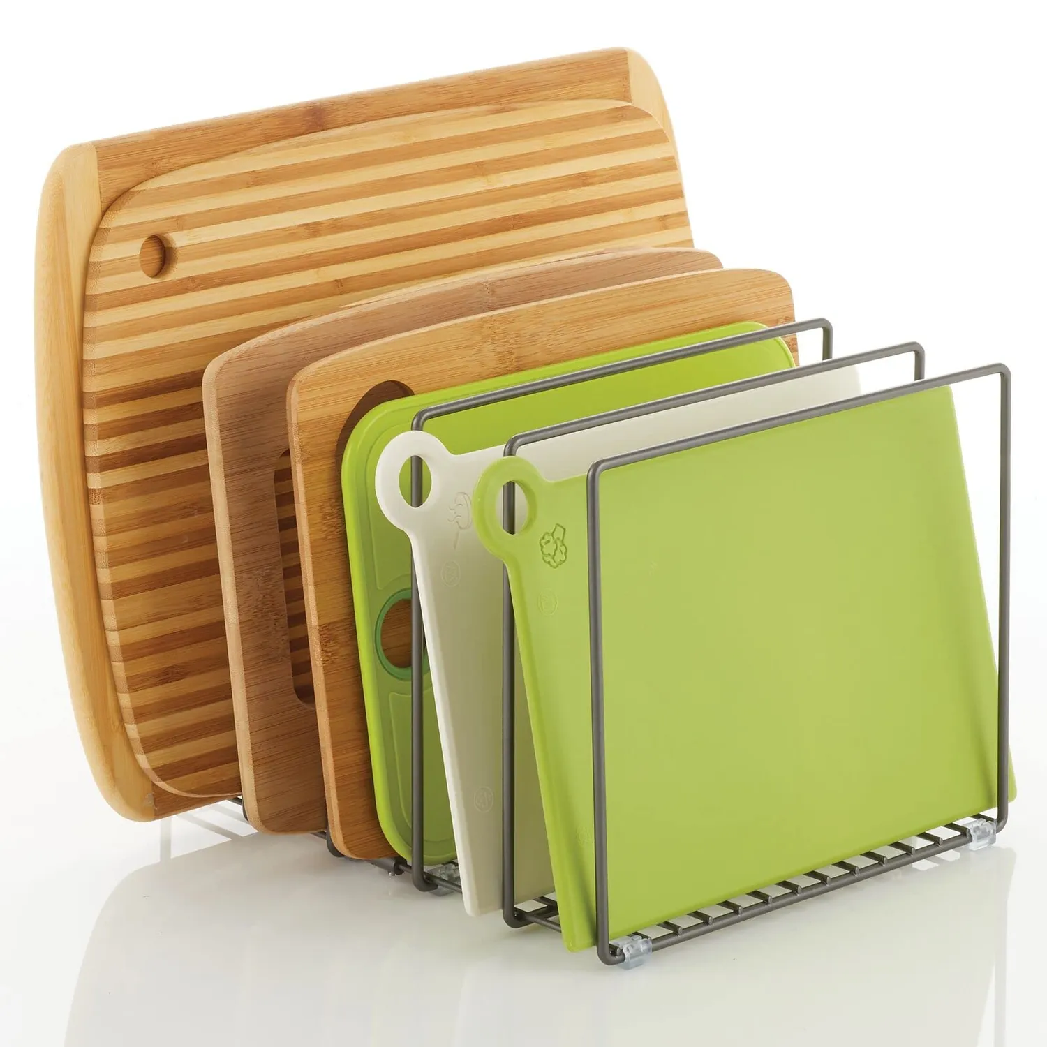 mDesign Küchen Organizer Tellerhalter 5 Fächer dunkelgrau