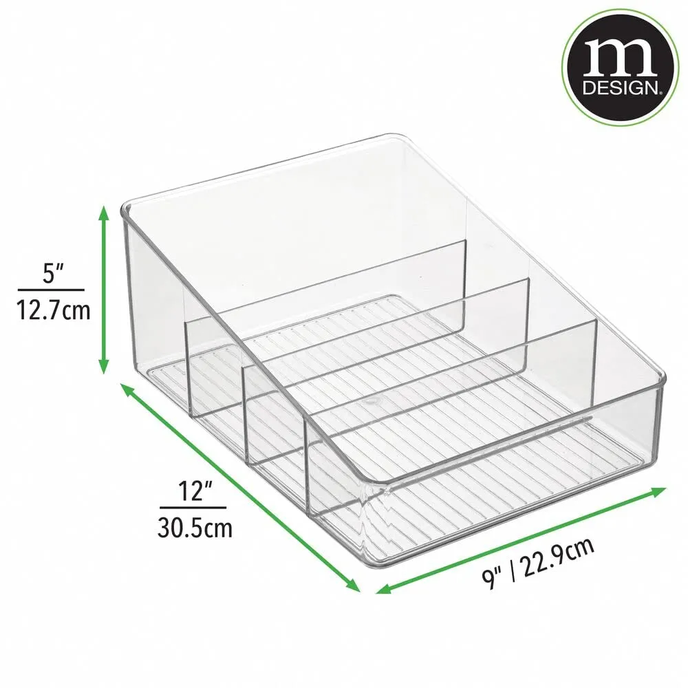 mDesign Aufbewahrungsbox transparent 3 Fächer kompakt