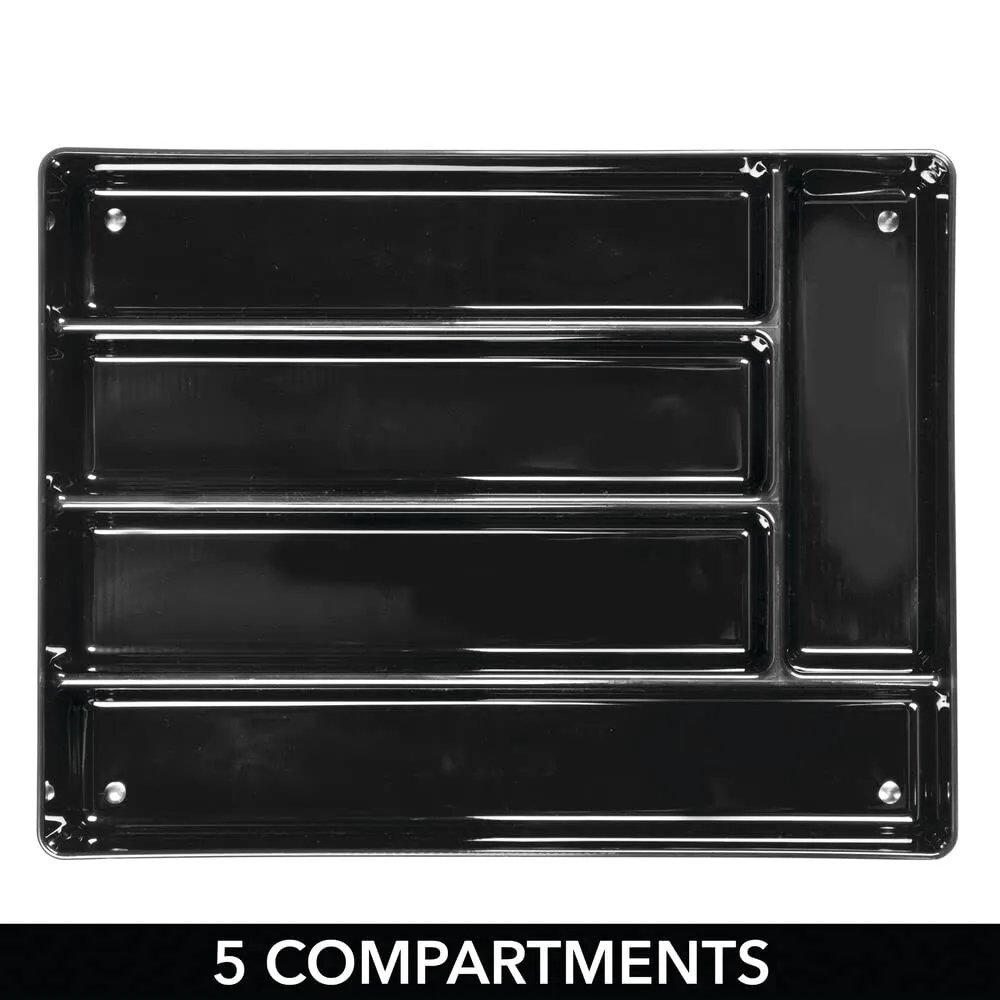 mDesign Besteckeinsatz Schwarz 2er-Set 5 Fächer rutschfest