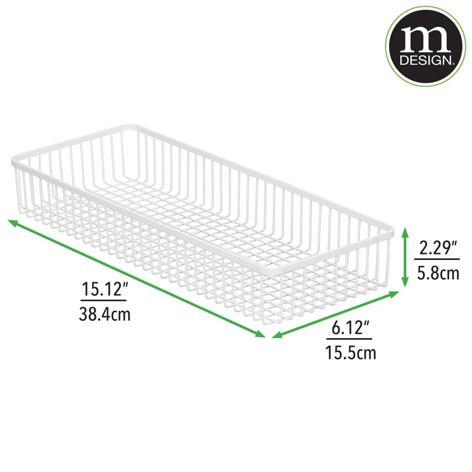 mDesign Unity Schubladenkorb Metall 2er-Set weiß
