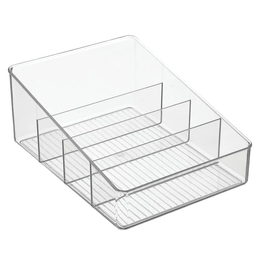 mDesign Aufbewahrungsbox transparent 3 Fächer kompakt