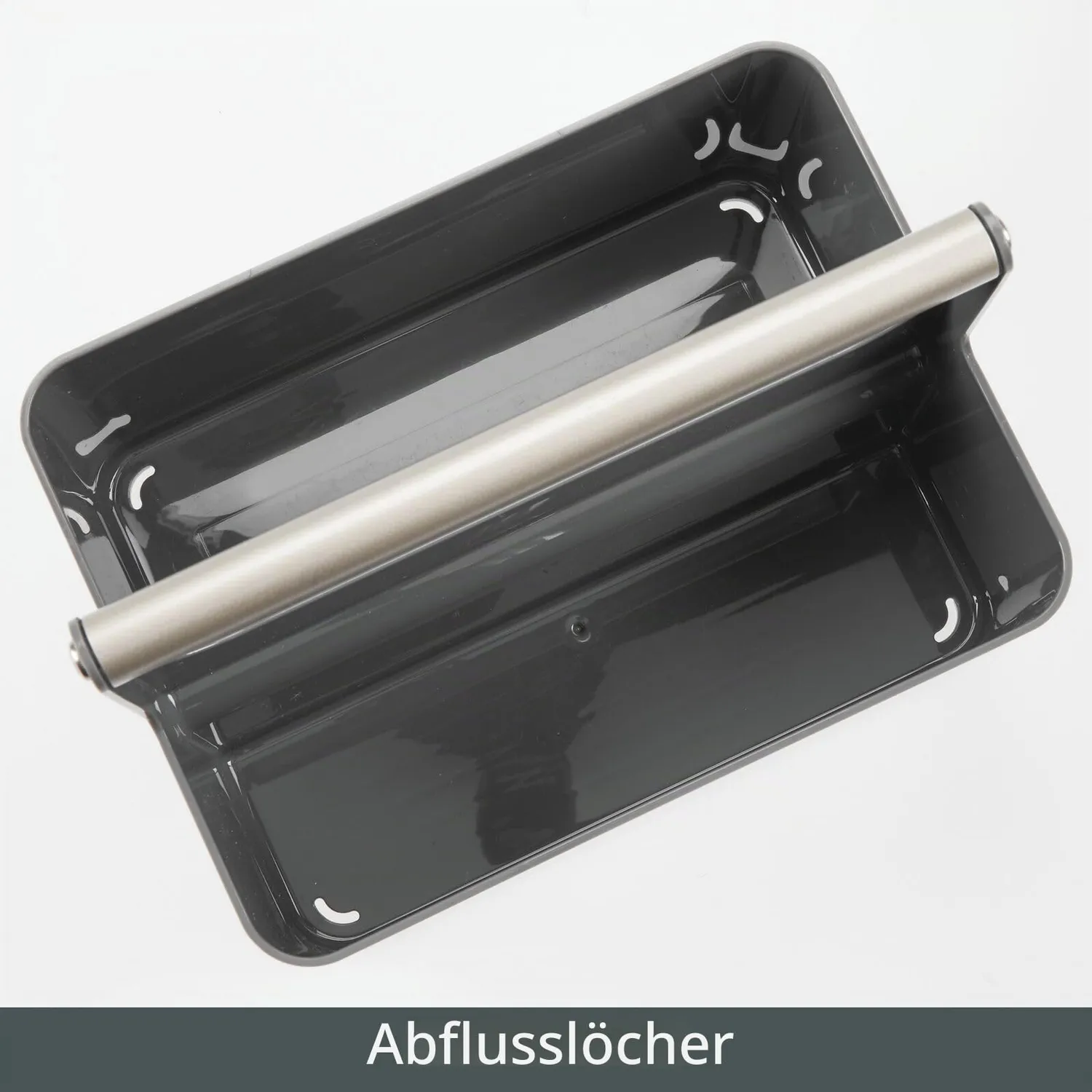 mDesign Badkorb Organizer dunkelgrau 2 Fächer Griff