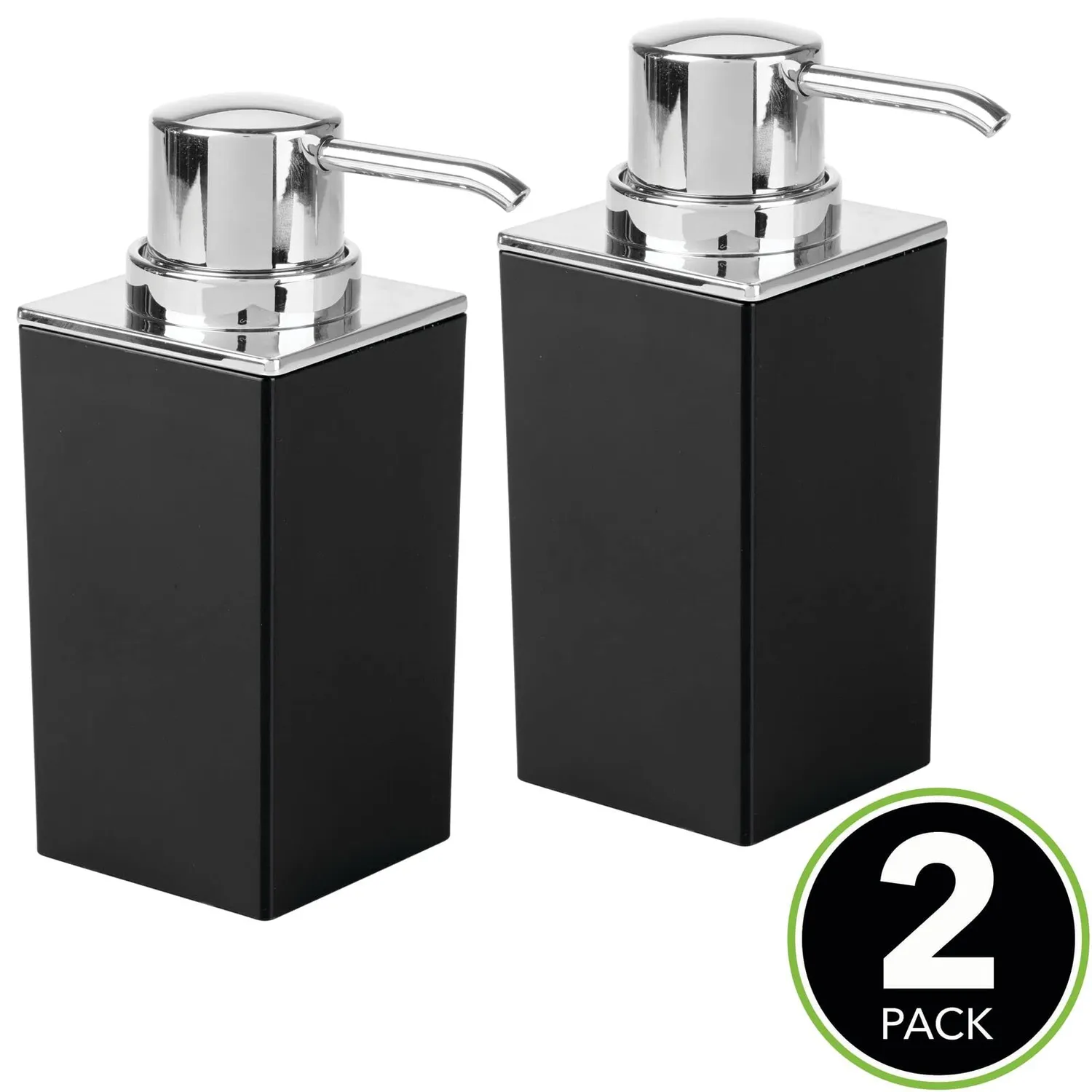 mDesign 17974MDBAEU Seifenspender 300ml 2er-Set schwarz