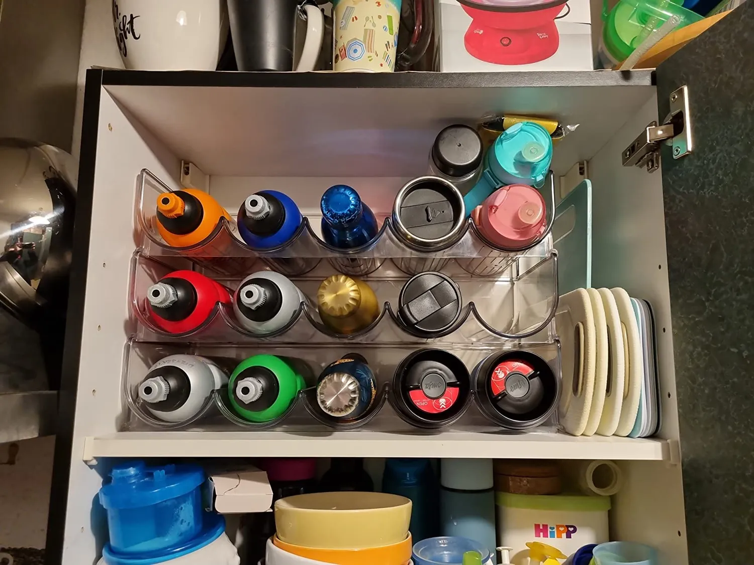 mDesign Flaschenhalter Kühlschrank Weinständer 5 Flaschen transparent