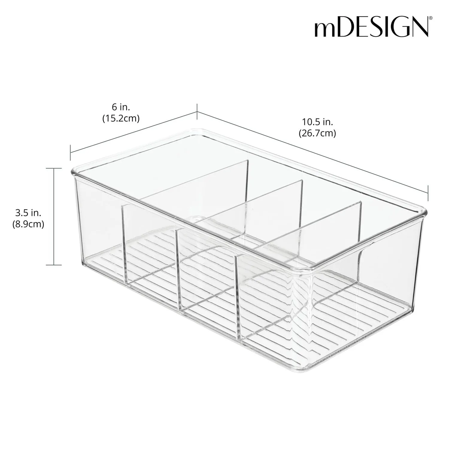 mDesign 11454MDKEU Aufbewahrungsbox 6er-Set transparent 4 Fächer