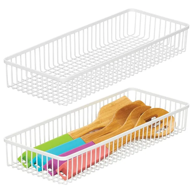 mDesign Unity Schubladenkorb Metall 2er-Set weiß