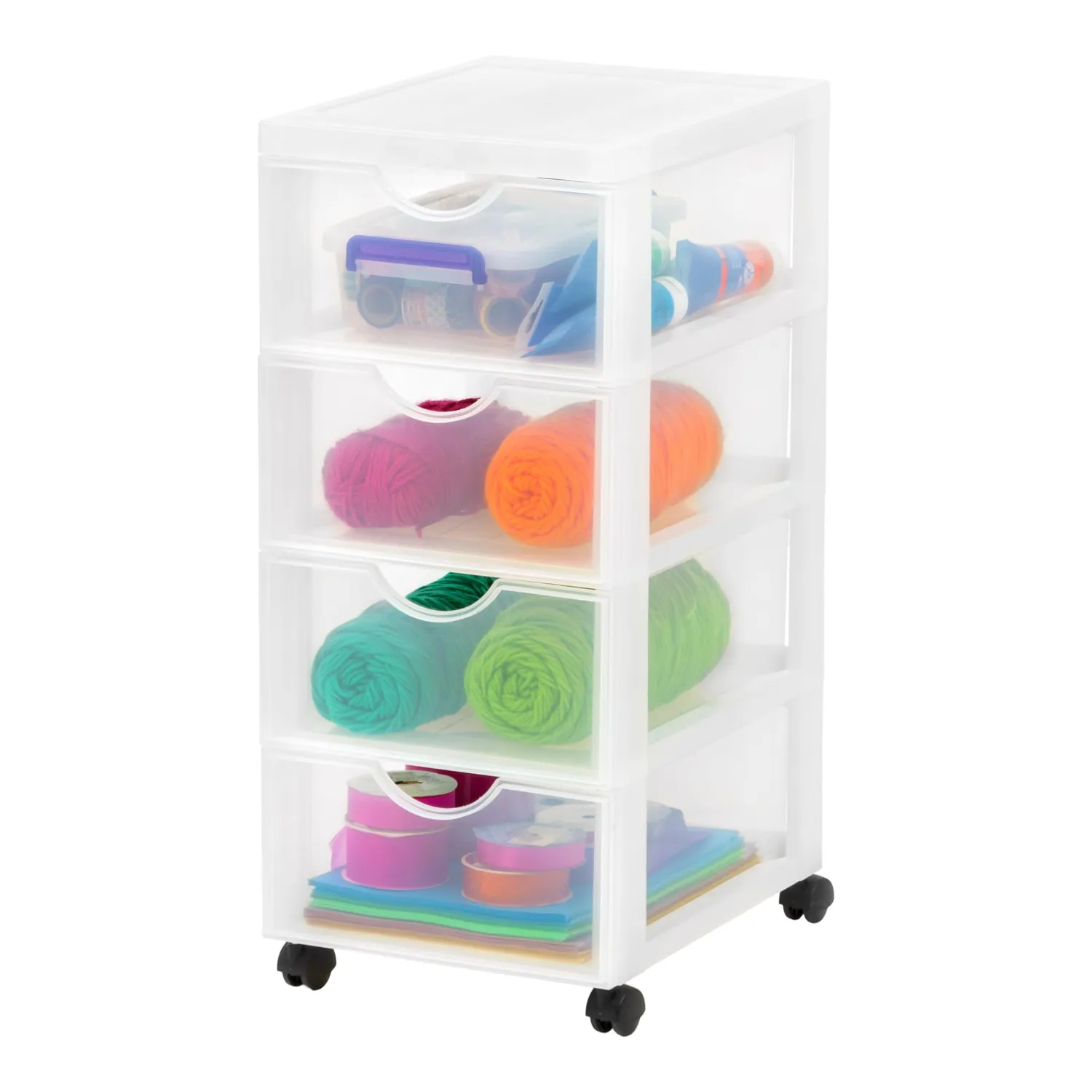 Iris Ohyama DDDC-380 Schubladenbox Weiß 8 Schubladen H81cm