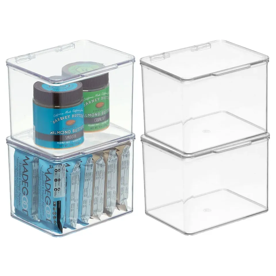 mDesign Küchen Organizer Vorratsdose 4er Set 2,1 L transparent