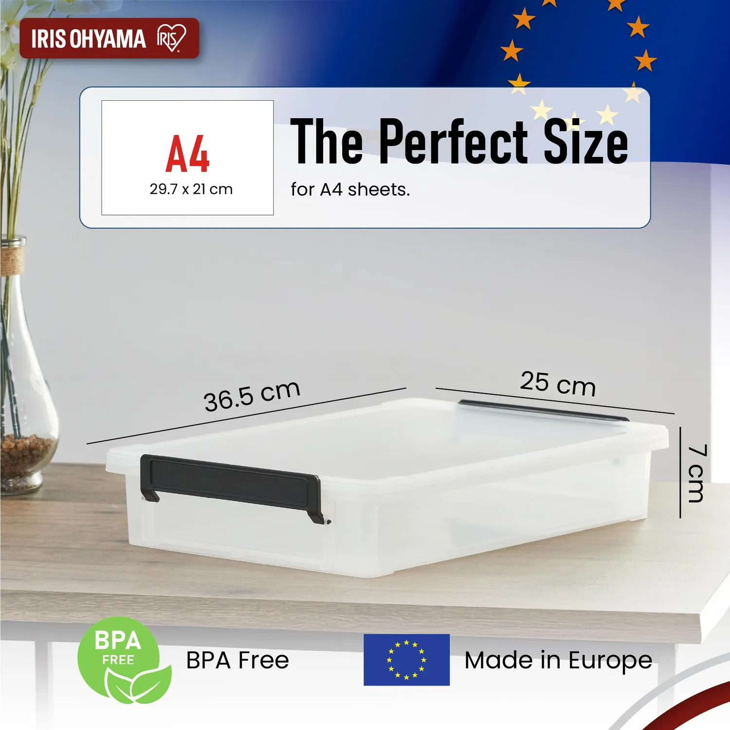 Iris Ohyama LLB-A4 Aufbewahrungsbox transparent 3er-Set 4 L