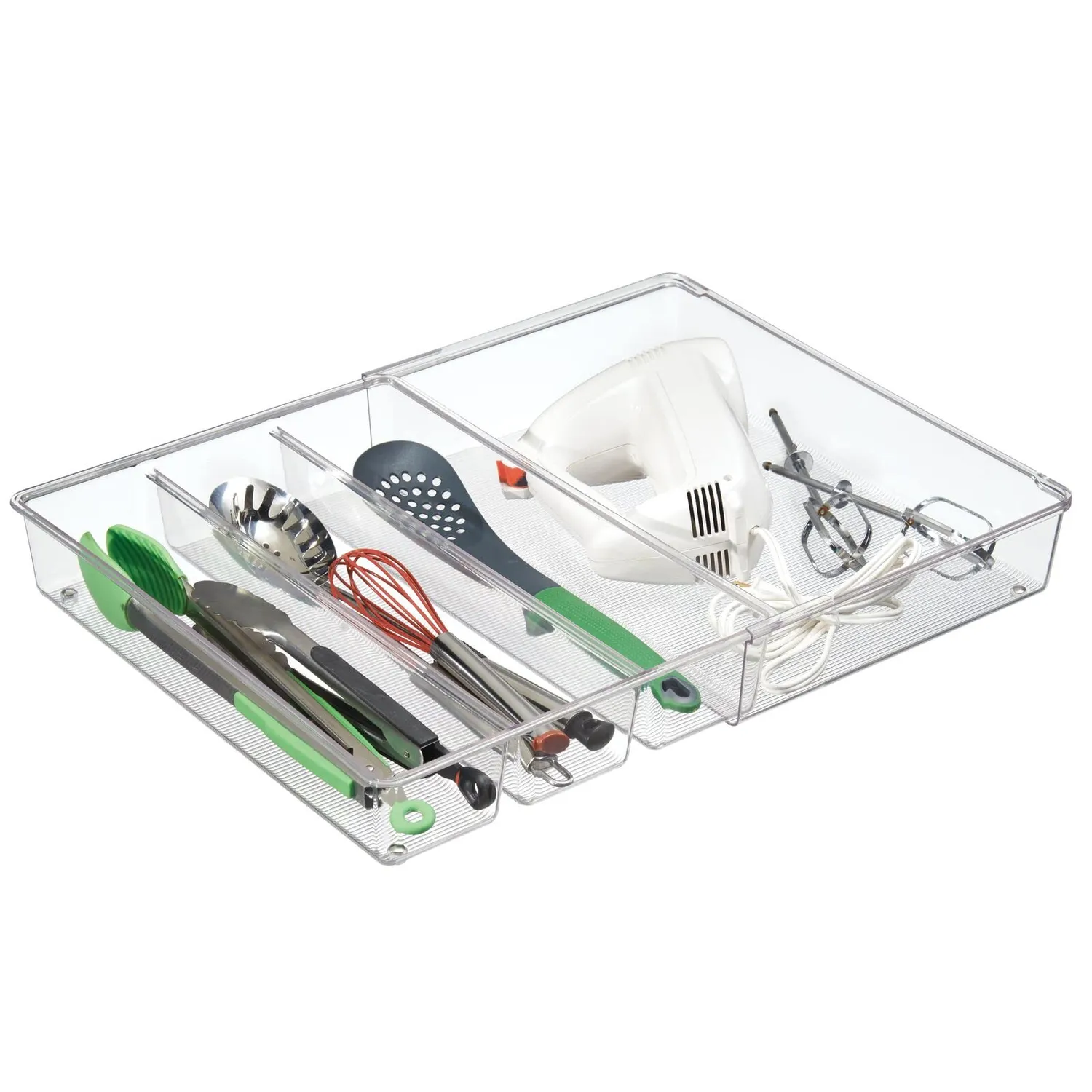 M Design Besteckeinsatz verstellbar Schubladenbox 4er-Set durchsichtig