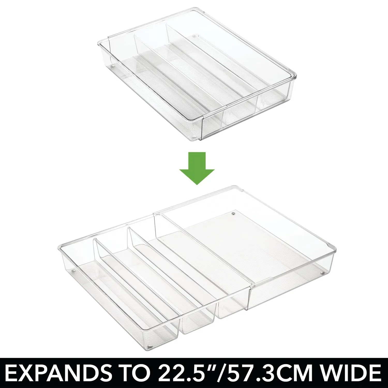 M Design Besteckeinsatz verstellbar Schubladenbox 4er-Set durchsichtig