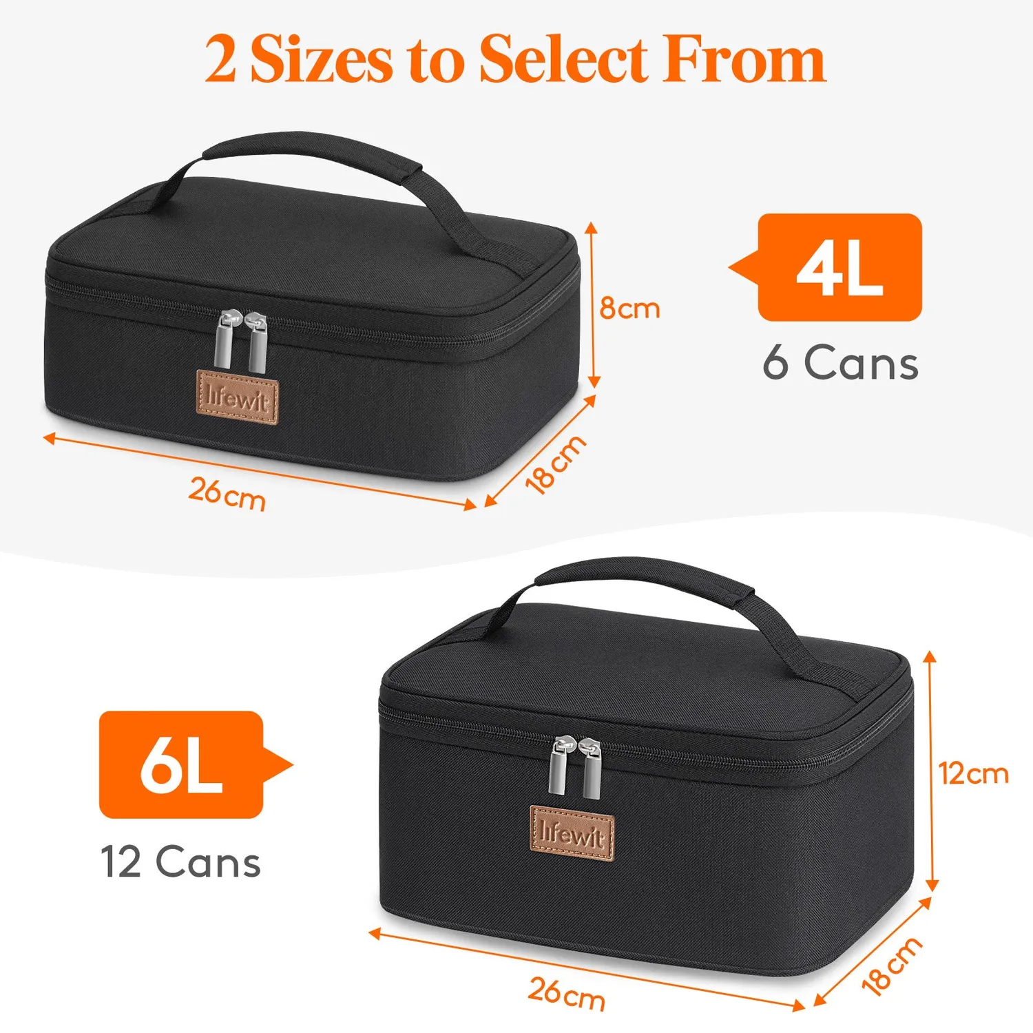 Lifewit Lunchbag 4L Klein Schwarz Isolierte Kühltasche