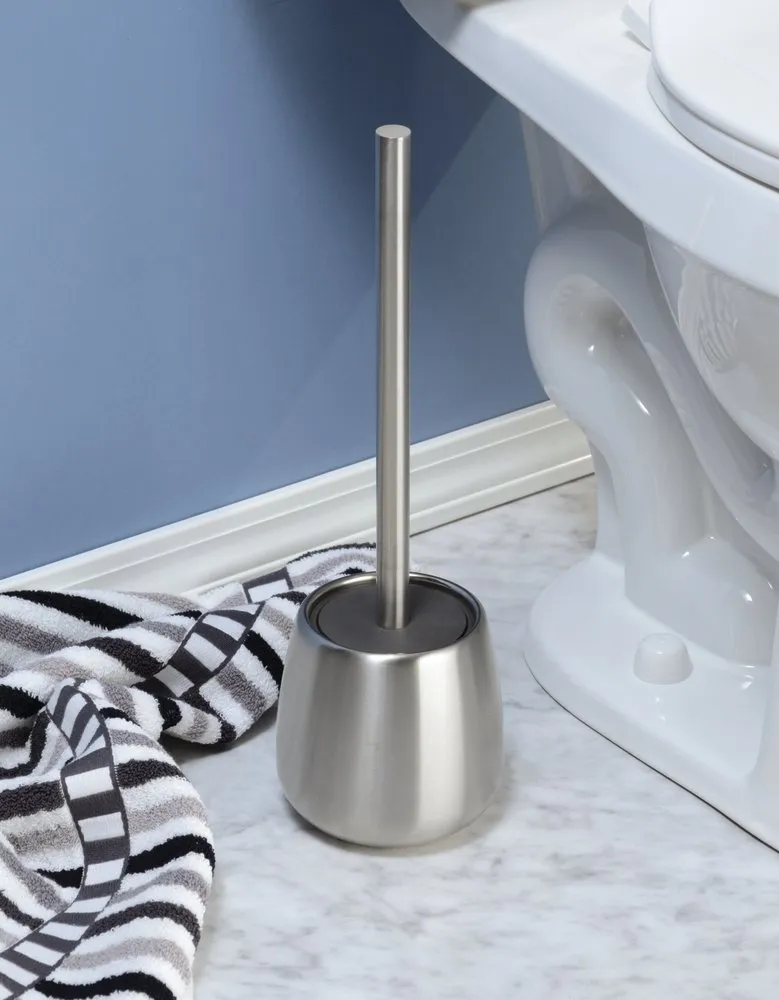 mDesign WC-Bürste Toilettenbürste silber Edelstahl