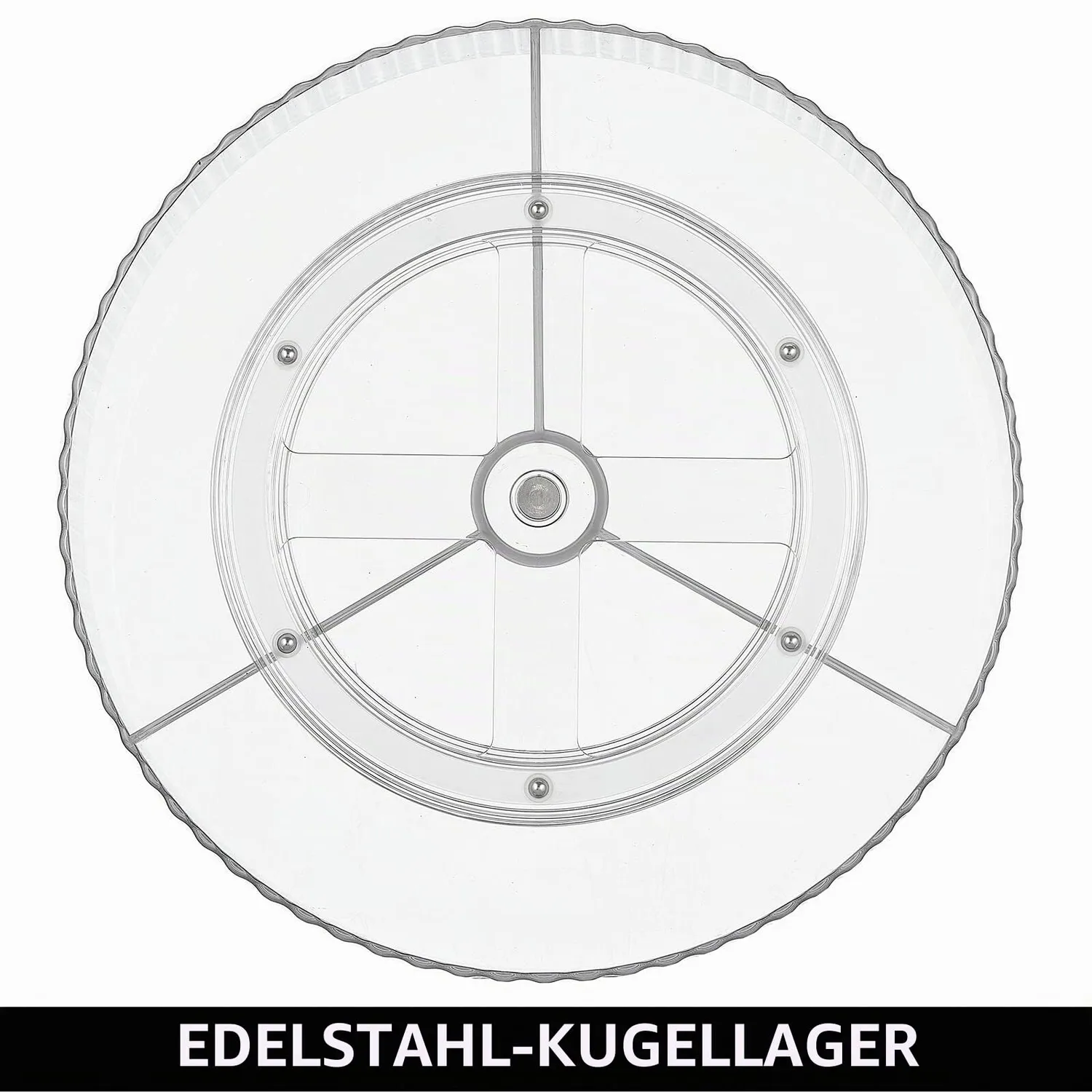 mDesign Küchenrondell Drehteller 3 Fächer transparent