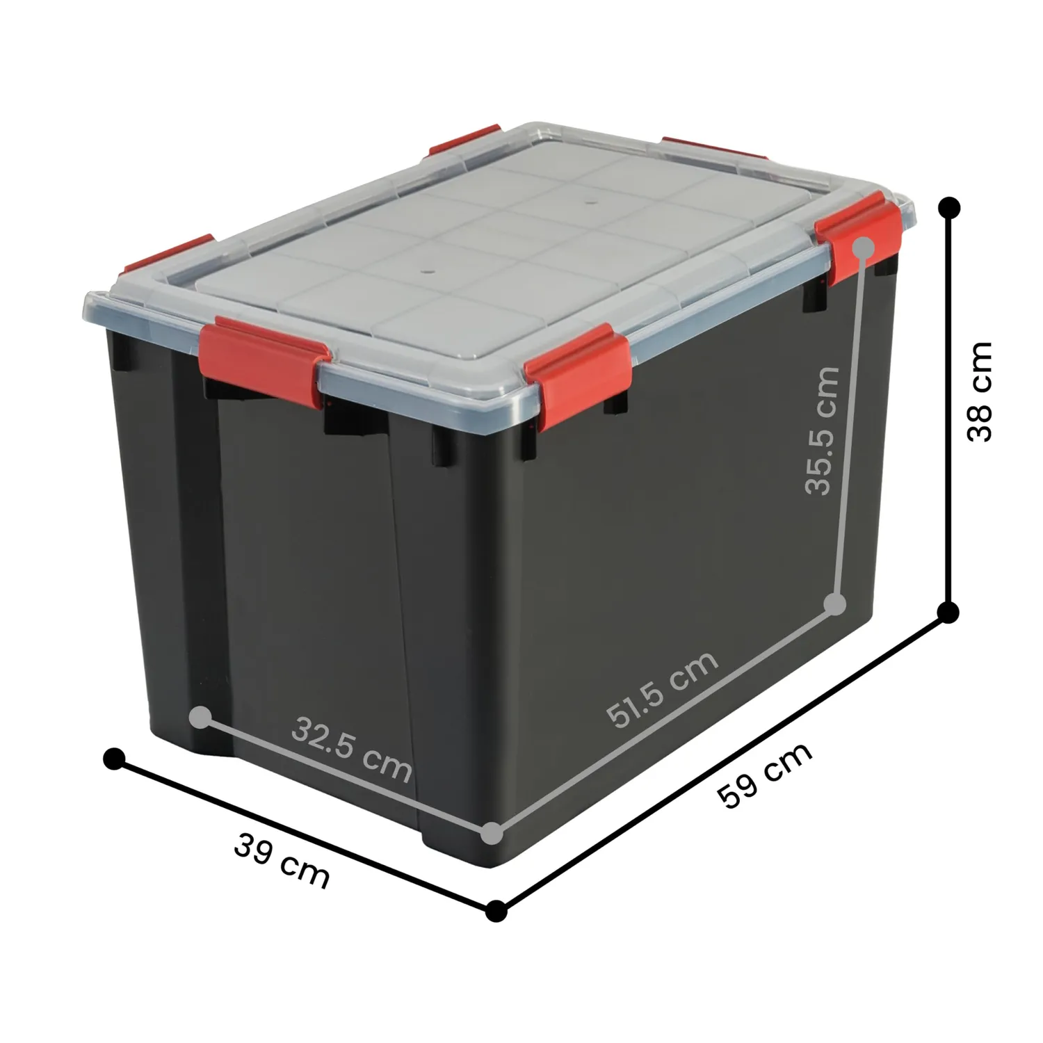 Iris Ohyama AT-LD Aufbewahrungsbox 70L Schwarz 3er