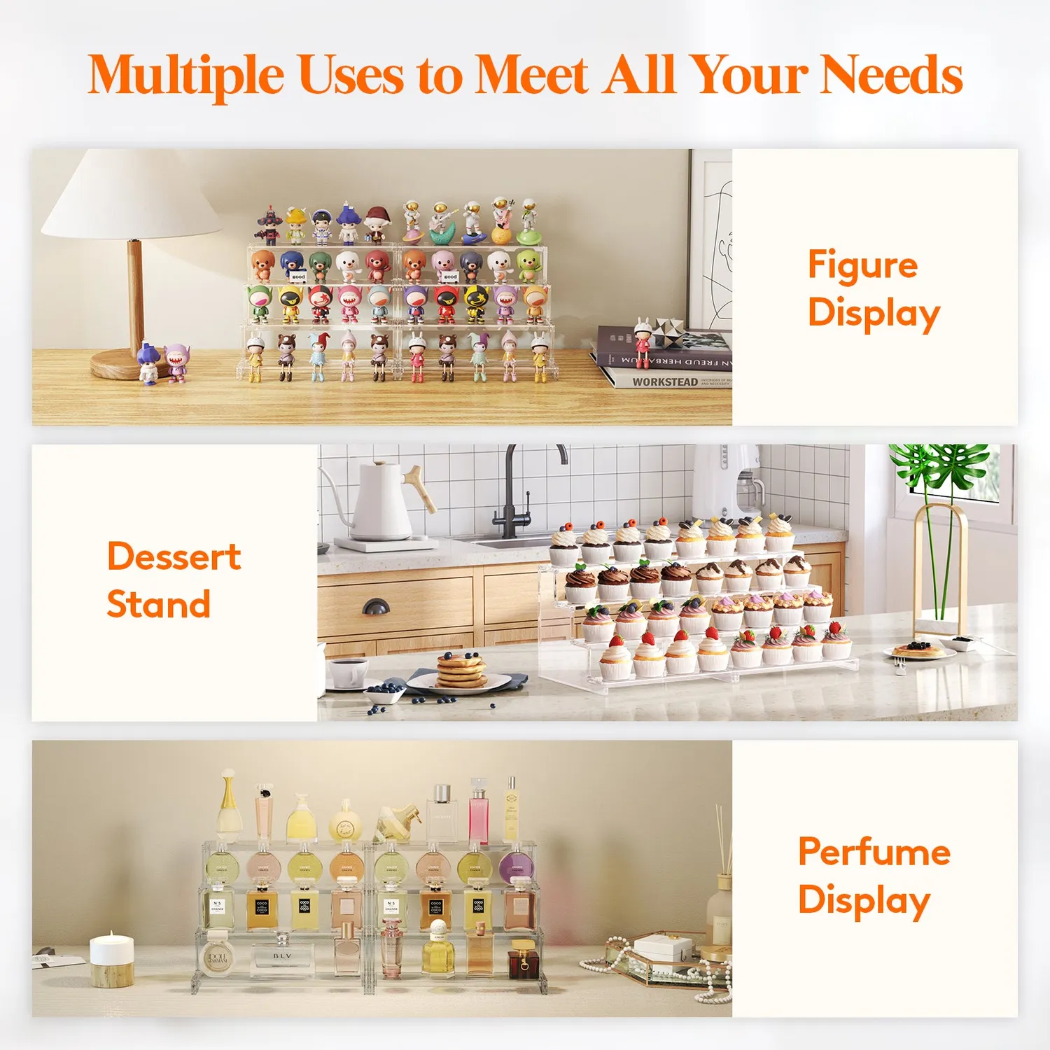 Lifewit Etagere 4-stöckig Cupcake Ständer transparent 1 Stück
