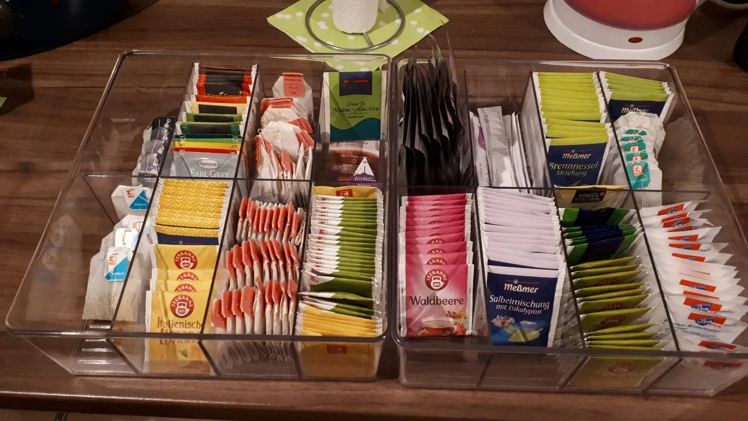 M Design Aufbewahrungsbox Kunststoff 2er transparent 8 Fächer