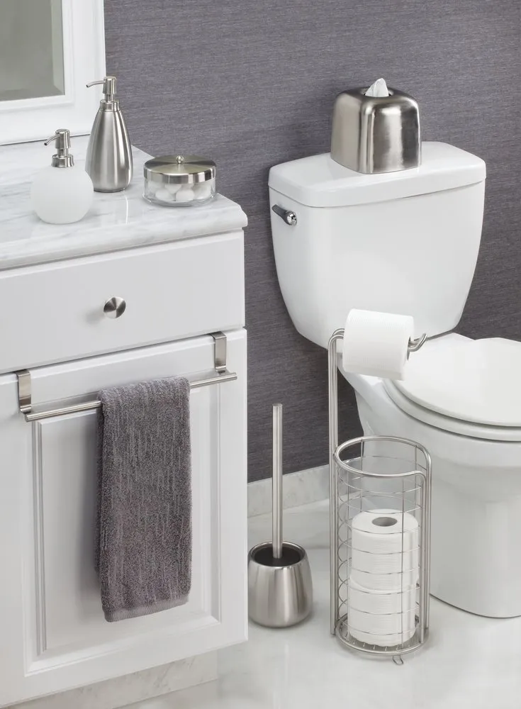 mDesign WC-Bürste Toilettenbürste silber Edelstahl