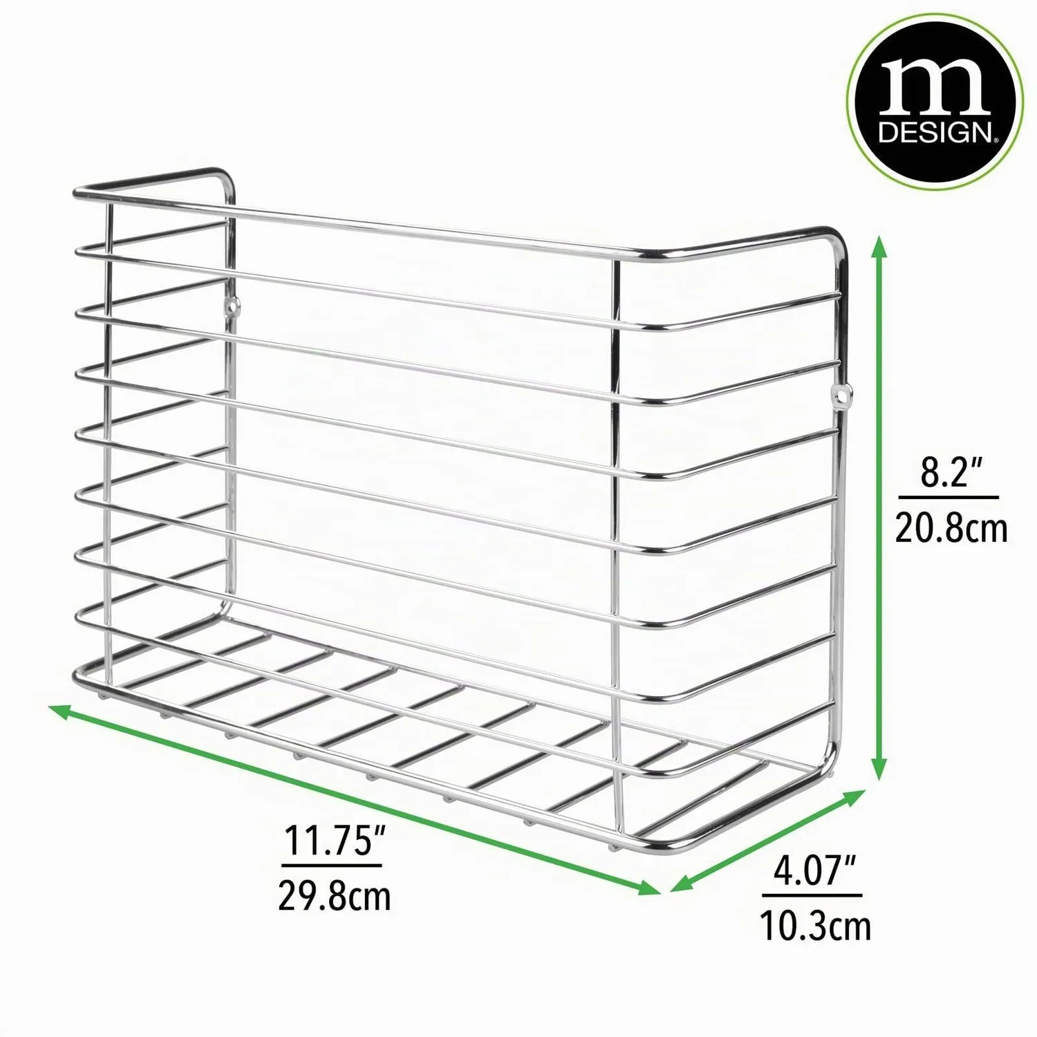 mDesign Hängekorb Küche Korb Metall 29,8 cm verchromt