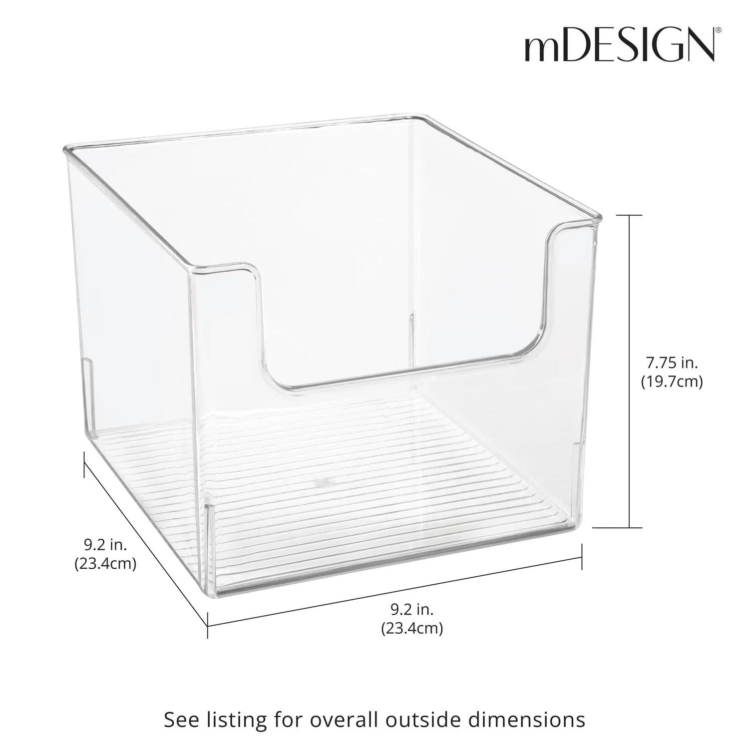 M Design Kühlschrankbox Kunststoff Transparent 4er-Set stapelbar