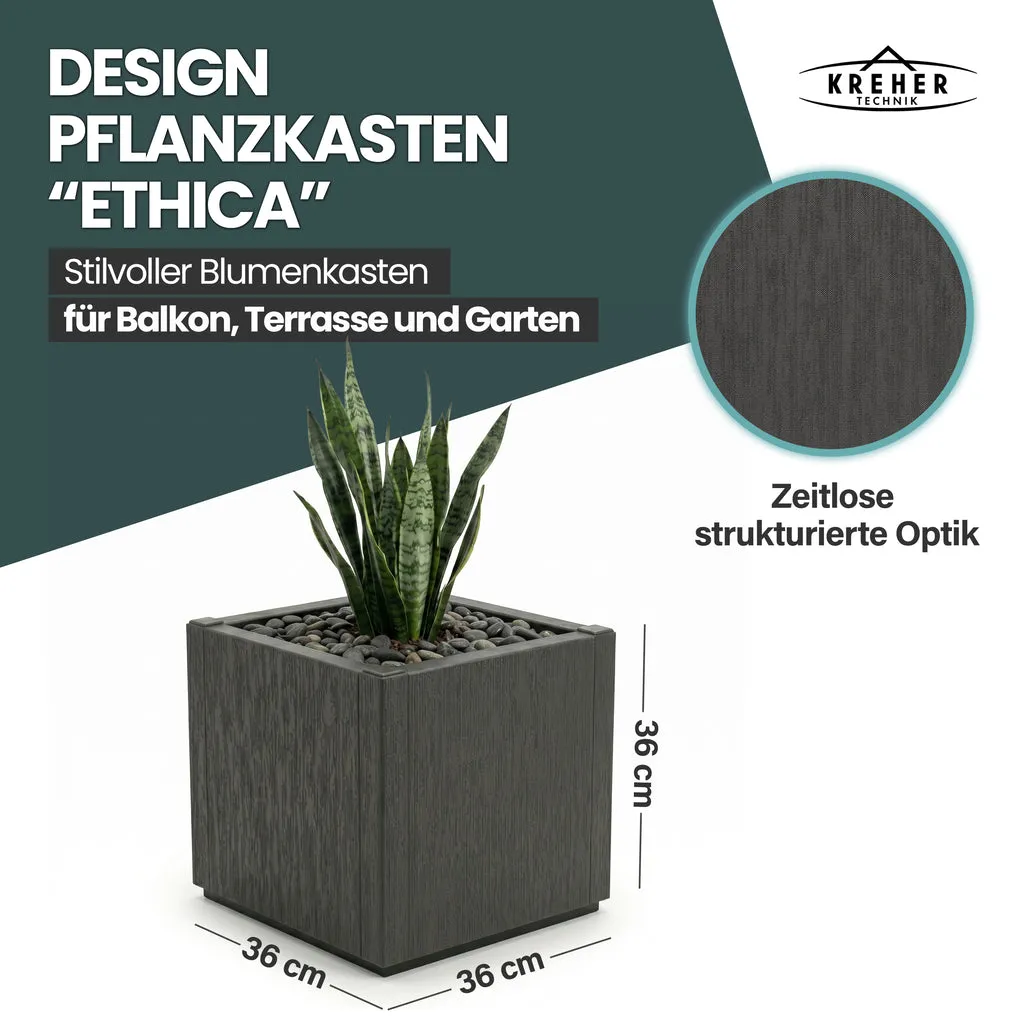 Kreher Ethica Pflanzkasten schmal Anthrazit 36 cm