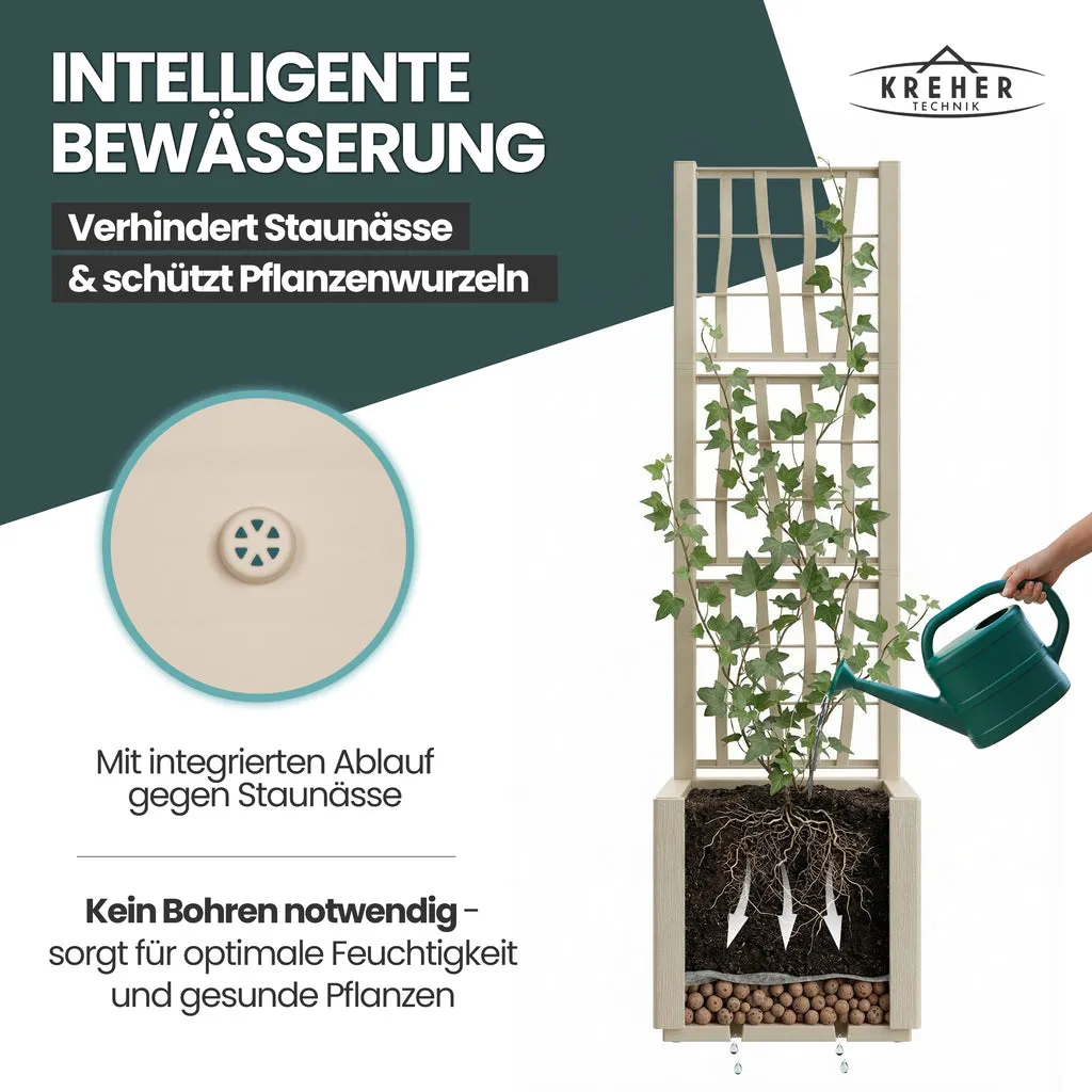 Kreher Ethica Spalier Pflanzkasten Beige 2er-Set 140 cm