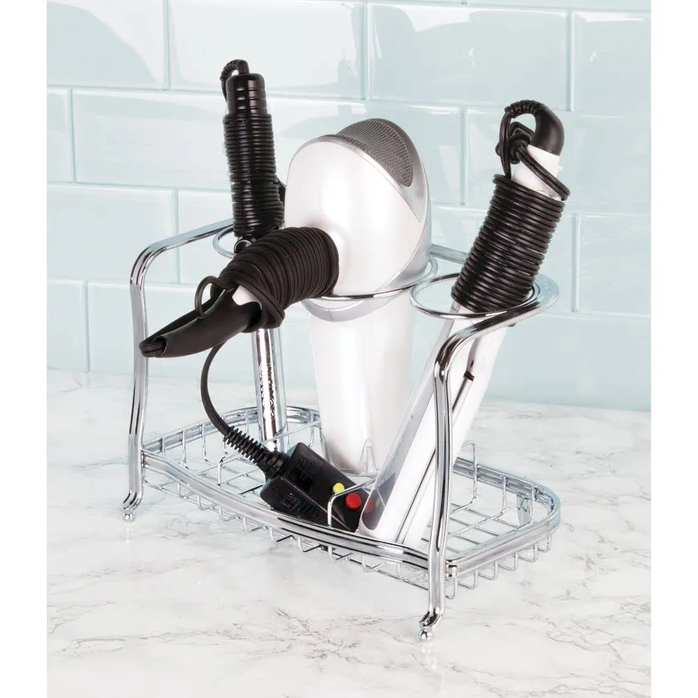 mDesign Fönhalter freistehend silber Badorganizer Stylingstation