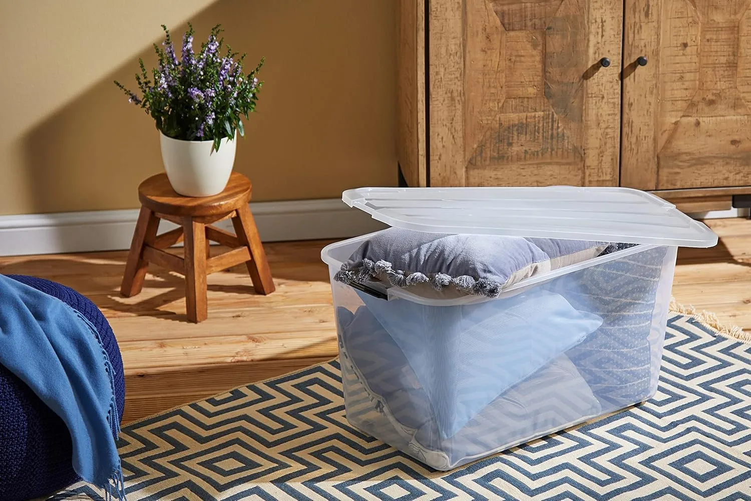 Iris Ohyama TBR-70 Aufbewahrungsbox 70L 4er-Set transparent
