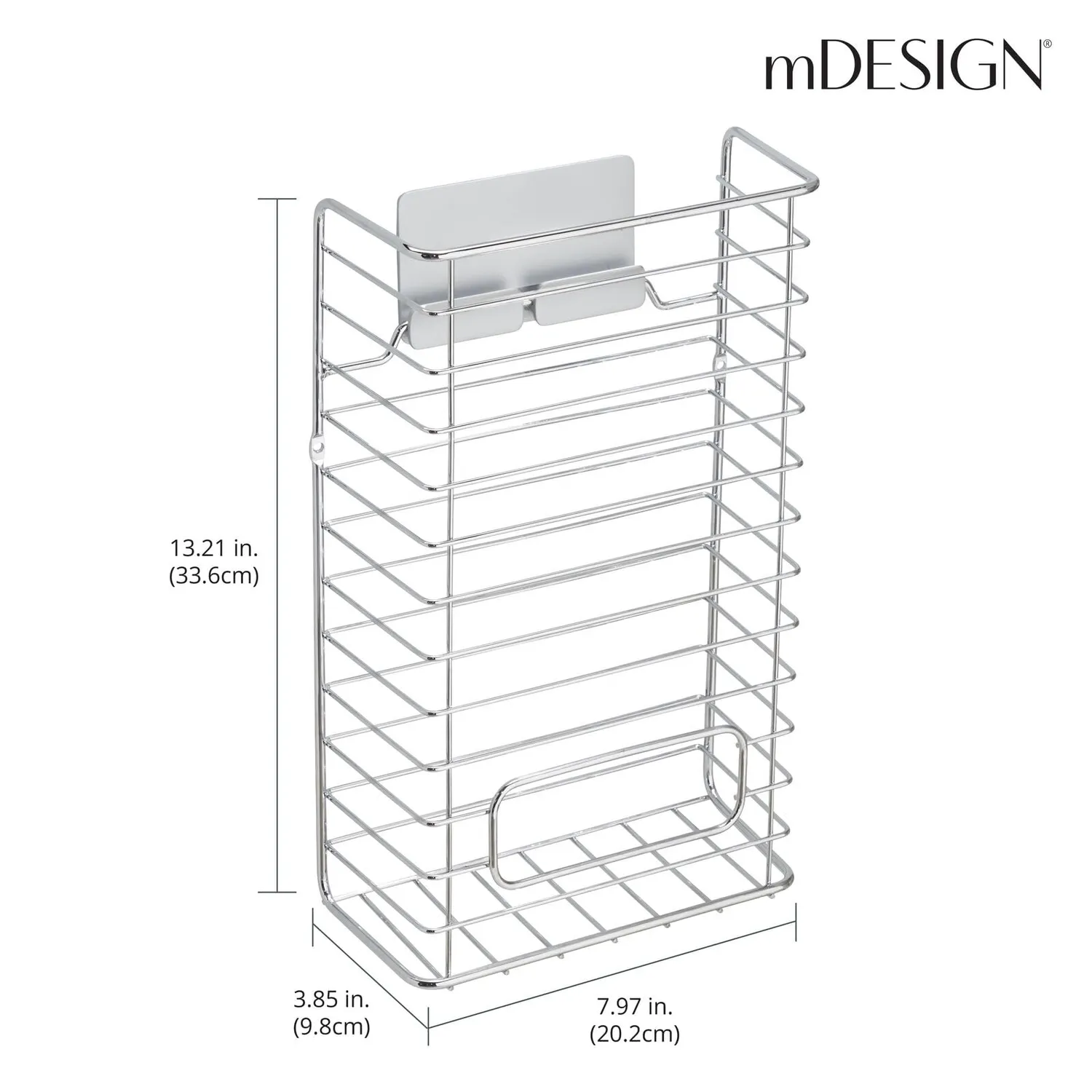 M Design Affixx Plastiktüten-Halter Metall selbstklebend stapelbar