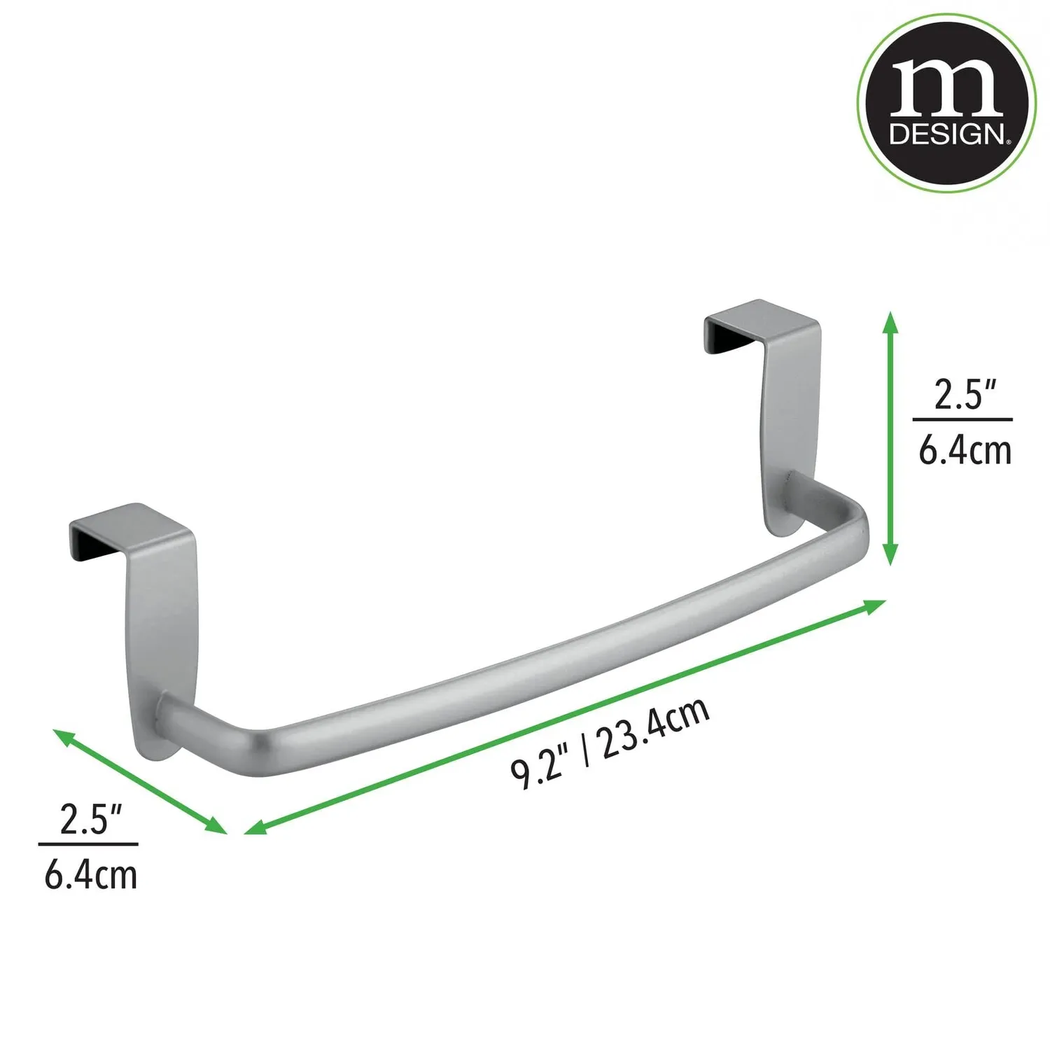mDesign Geschirrtuchhalter gebogen Metall silber