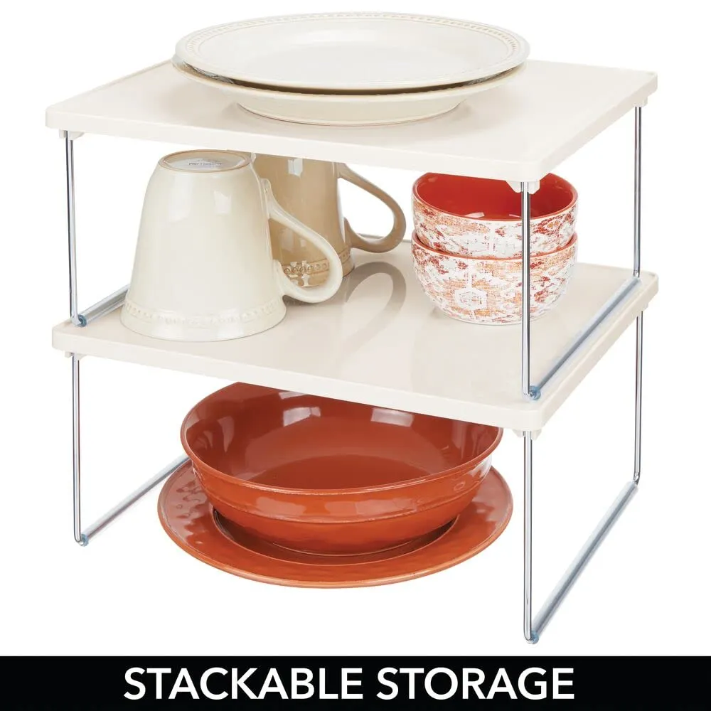 mDesign Schrankregal 2er-Set creme 2 Etagen
