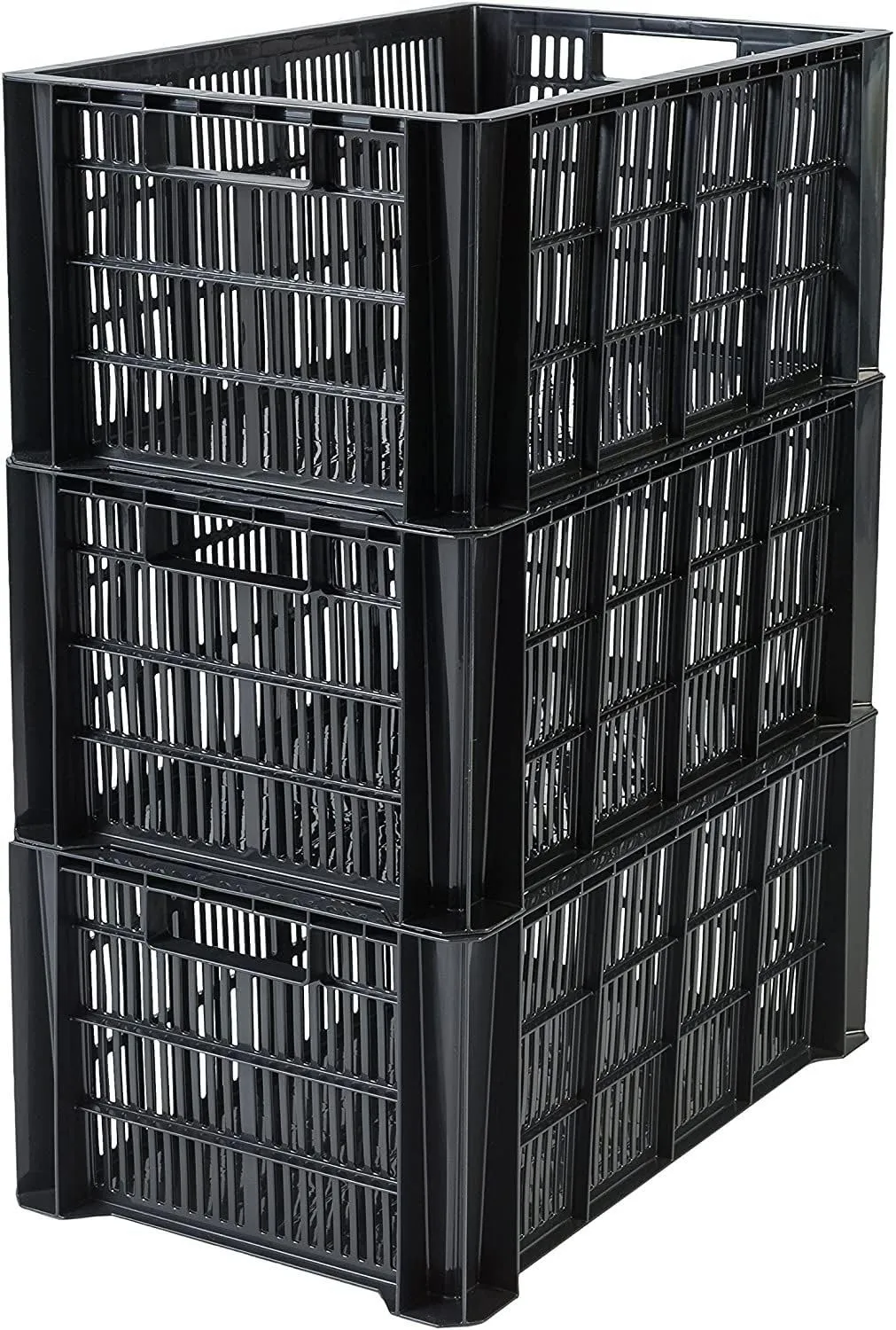 Iris Ohyama MSB-L Aufbewahrungskorb 18L 3er-Set schwarz