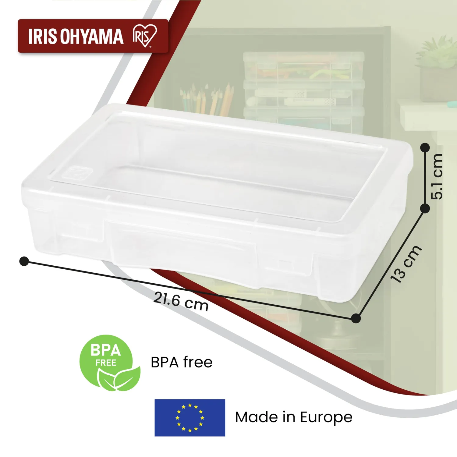 Iris Ohyama MCC-220 Aufbewahrungsbox 1,4L 10er transparent
