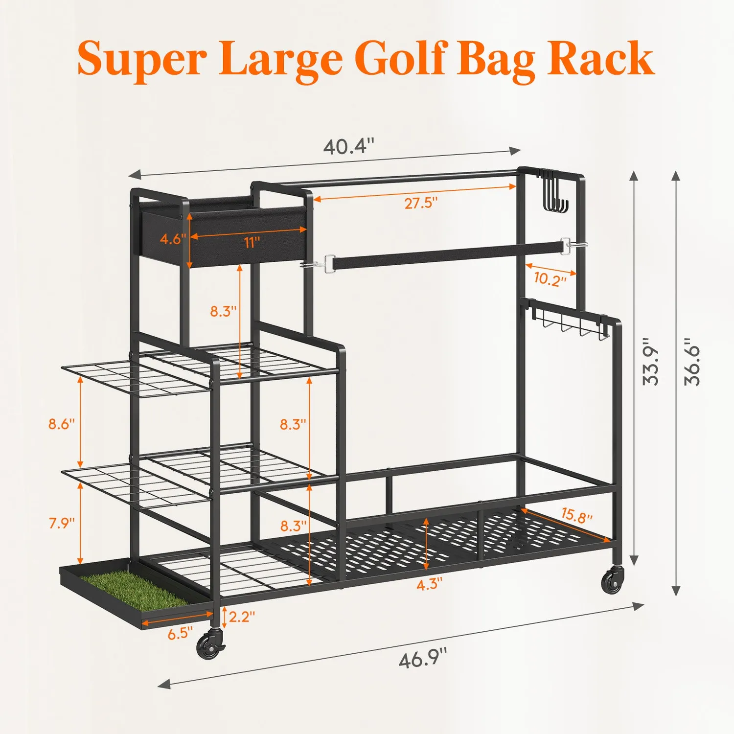 Lifewit Golftaschenständer Medium mit Rollen