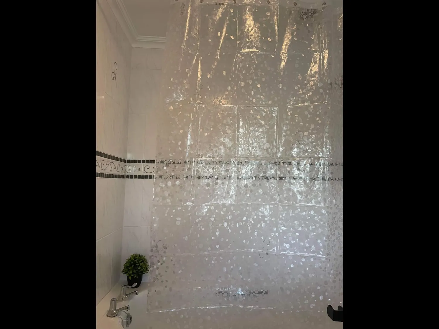 mDesign Duschvorhang Transparent PEVA 183x183 wasserdicht