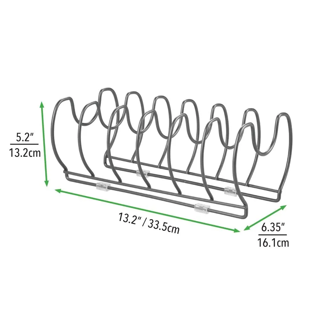 mDesign Topfdeckelhalter Pfannenhalter 2er-Set dunkelgrau Metall