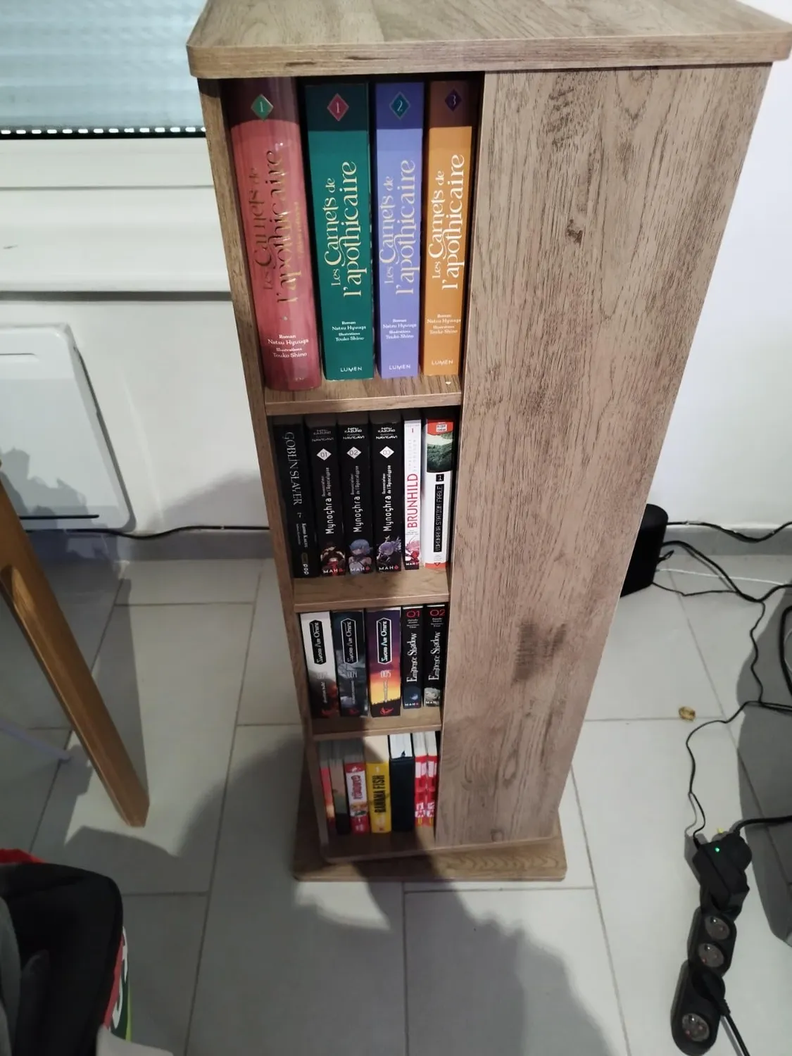 Iris Ohyama Revolving Book Shelf RBS-4S Eiche grau