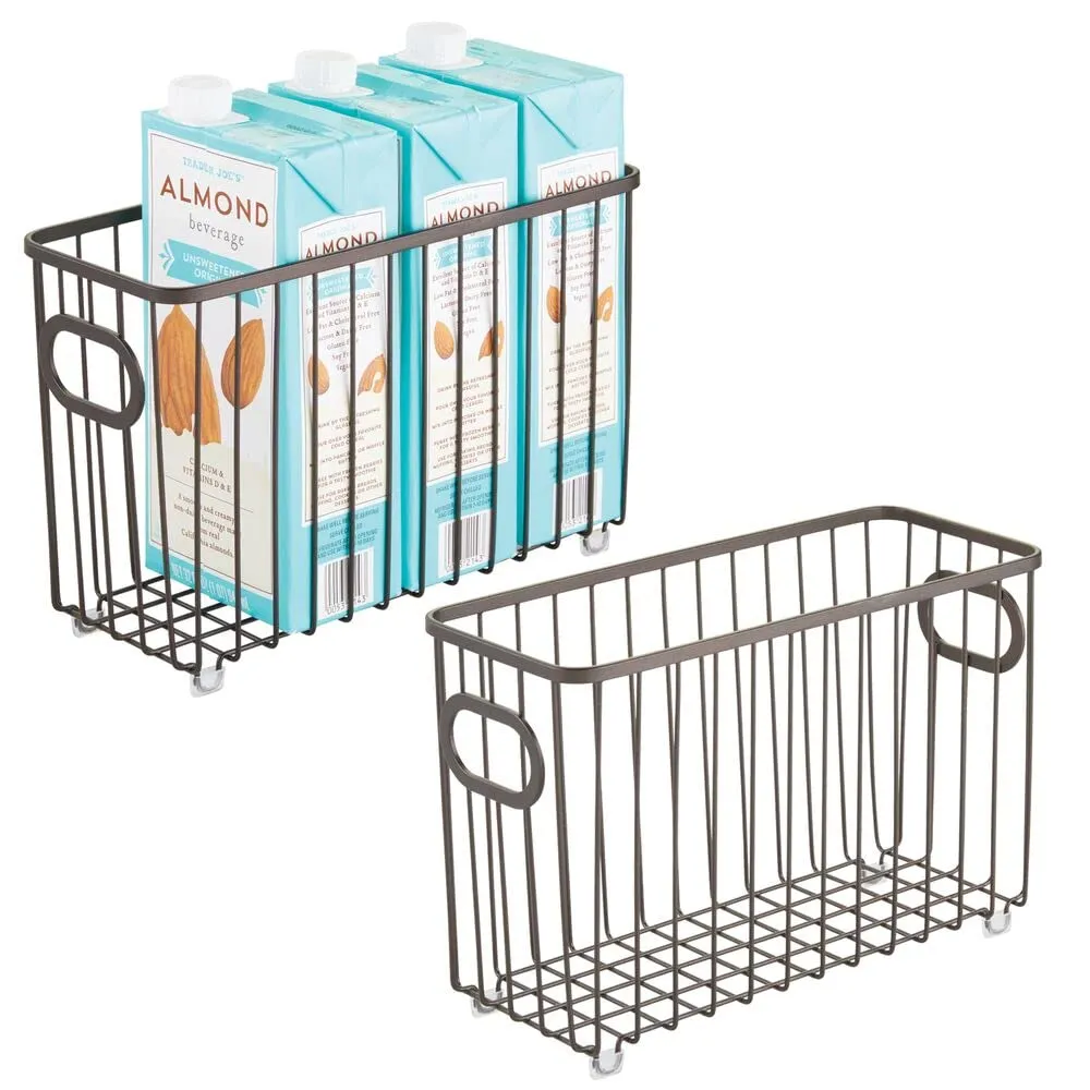 mDesign Küchenkorb Drahtkorb Metall mit Griffen 2er-Set