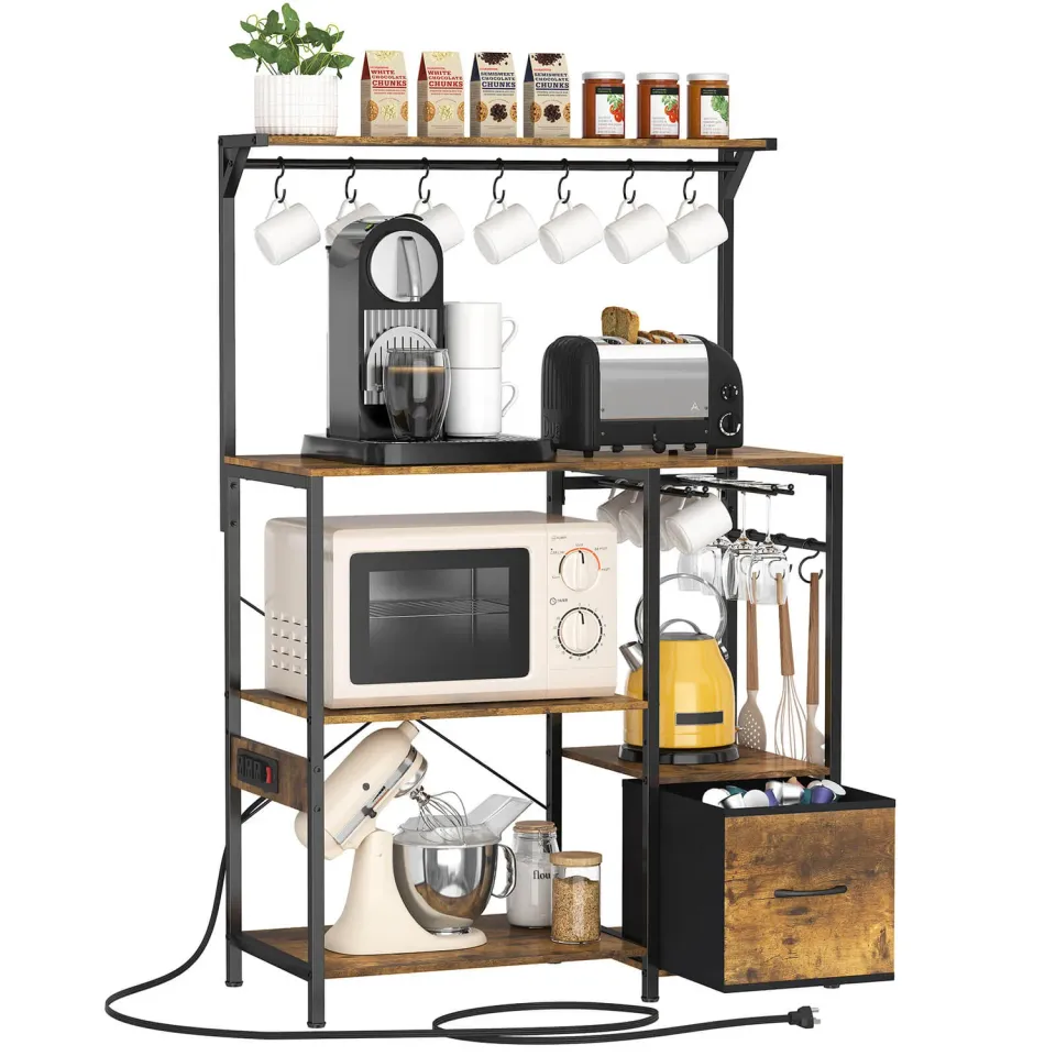 Lifewit Baker's Rack Küchenregal mit Steckdose und Haken