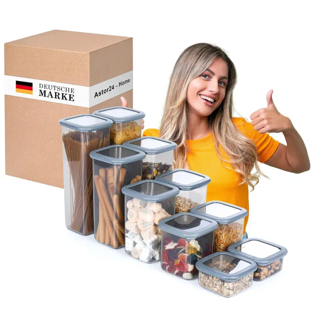 astor24 Premium Vorratsdosen 10er-Set 0,5-2L luftdicht