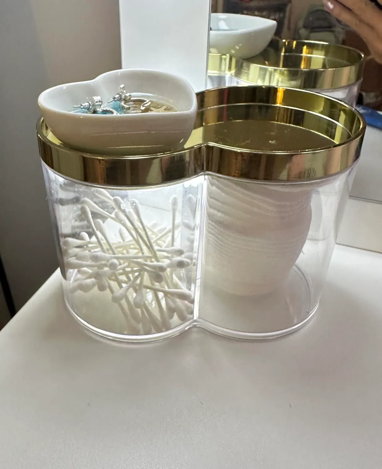 mDesign Kosmetikorganizer 2er-Set roségold stapelbar