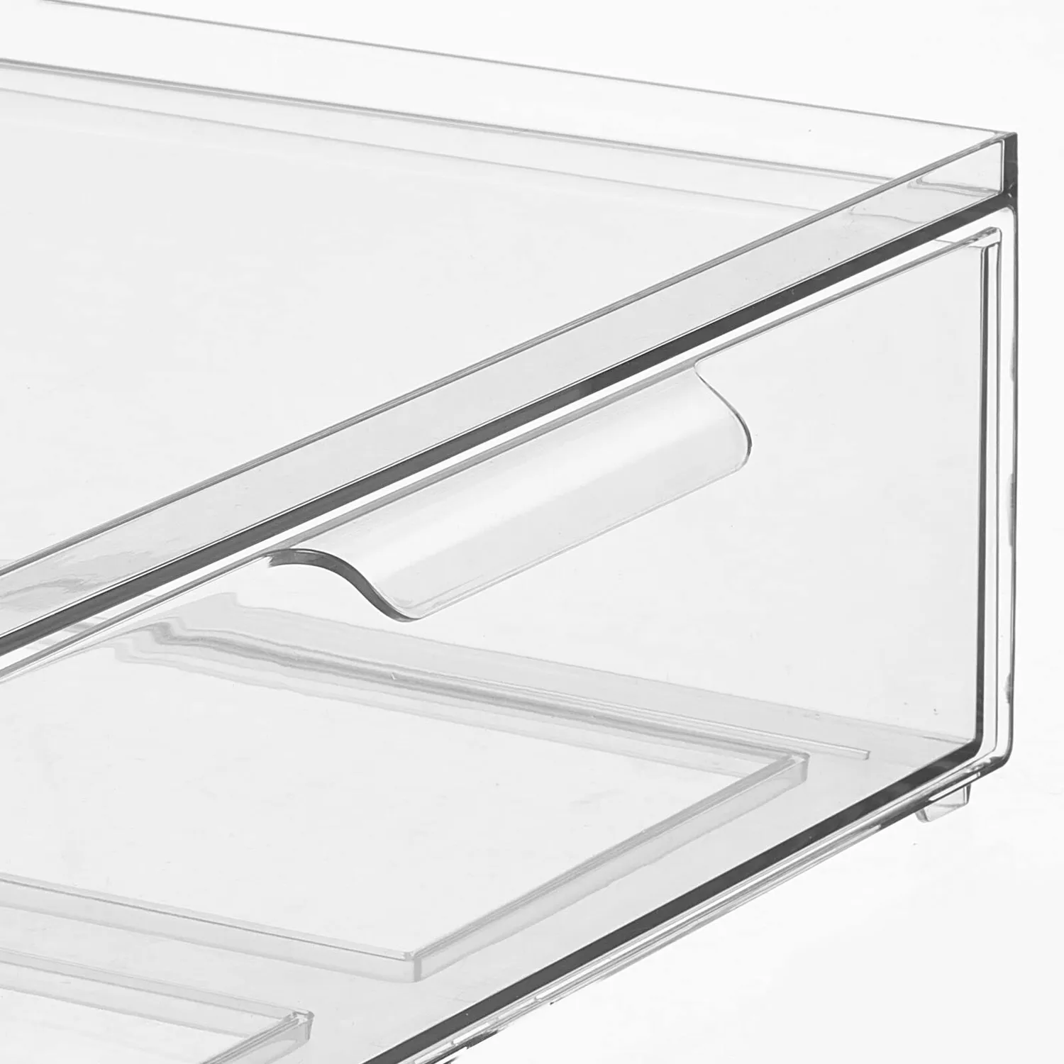 mDesign Schubladenbox Transparent Stapelbar