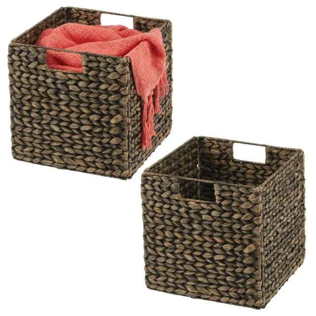 M Design Aufbewahrungskorb Wasserhyazinthe schwarz 2er-Set