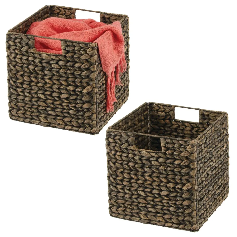 M Design Aufbewahrungskorb Wasserhyazinthe schwarz 2er-Set