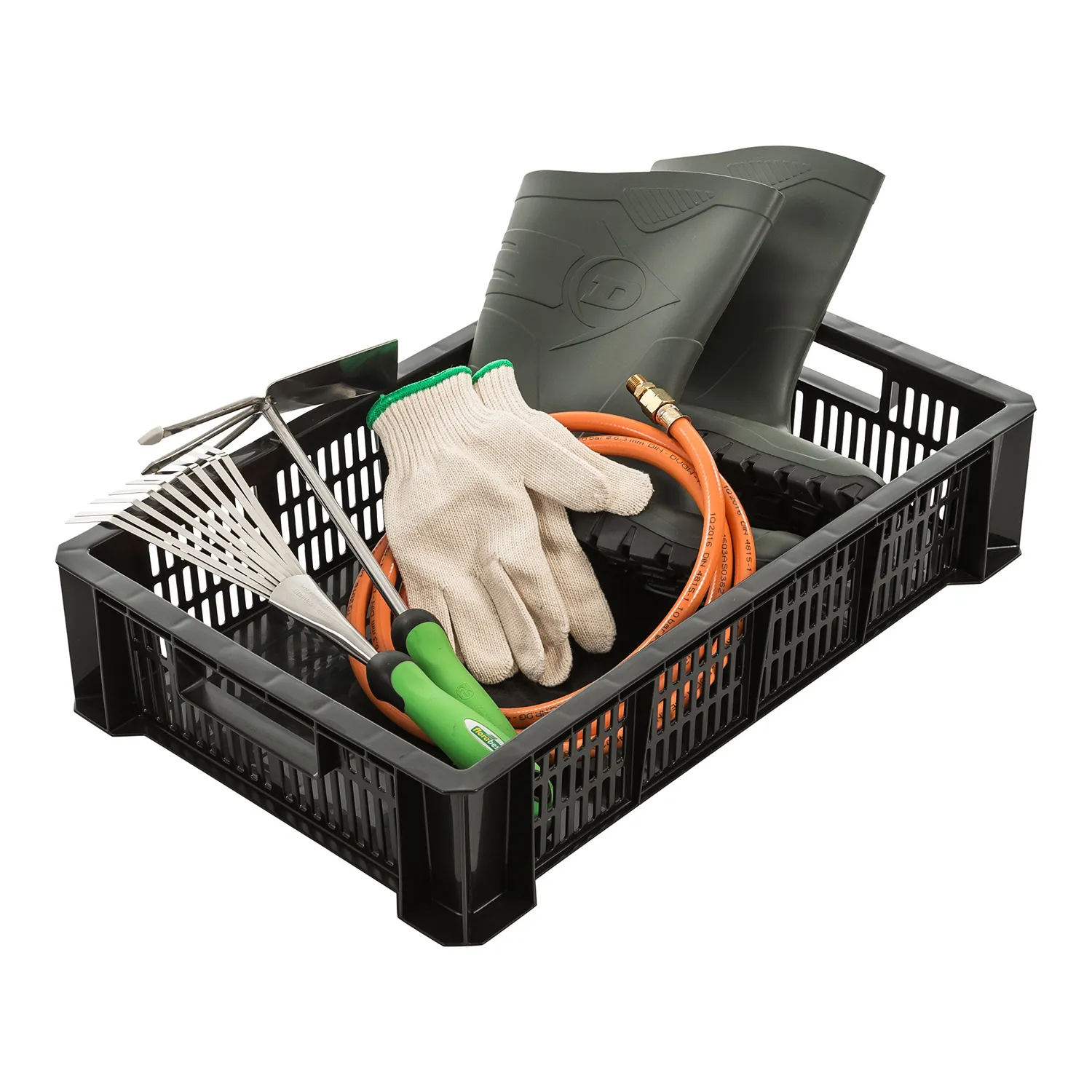Iris Ohyama MSB-L Aufbewahrungskorb 18L 3er-Set schwarz