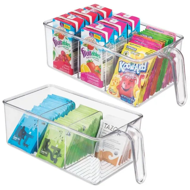 mDesign Kühlschrankbox Kunststoff durchsichtig 2er-Set mit Griff