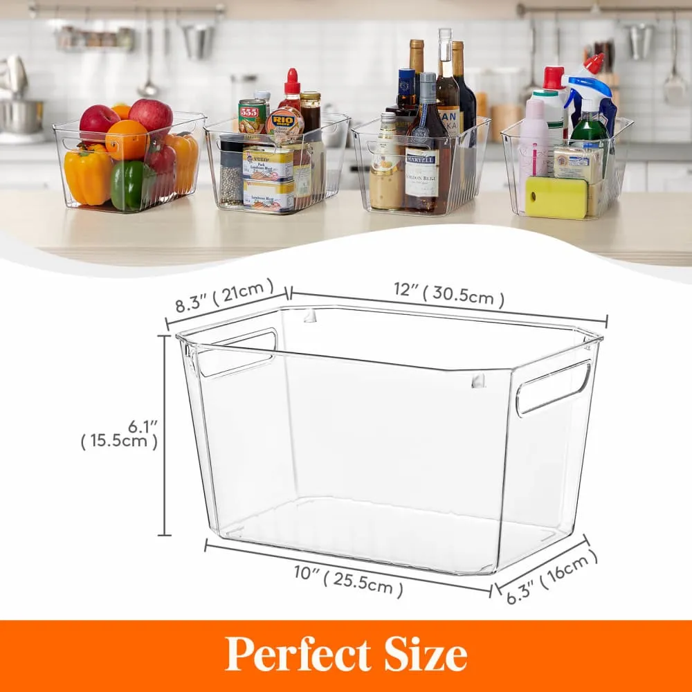 Lifewit Aufbewahrungsbox Transparent Kühlschrank mit Griff