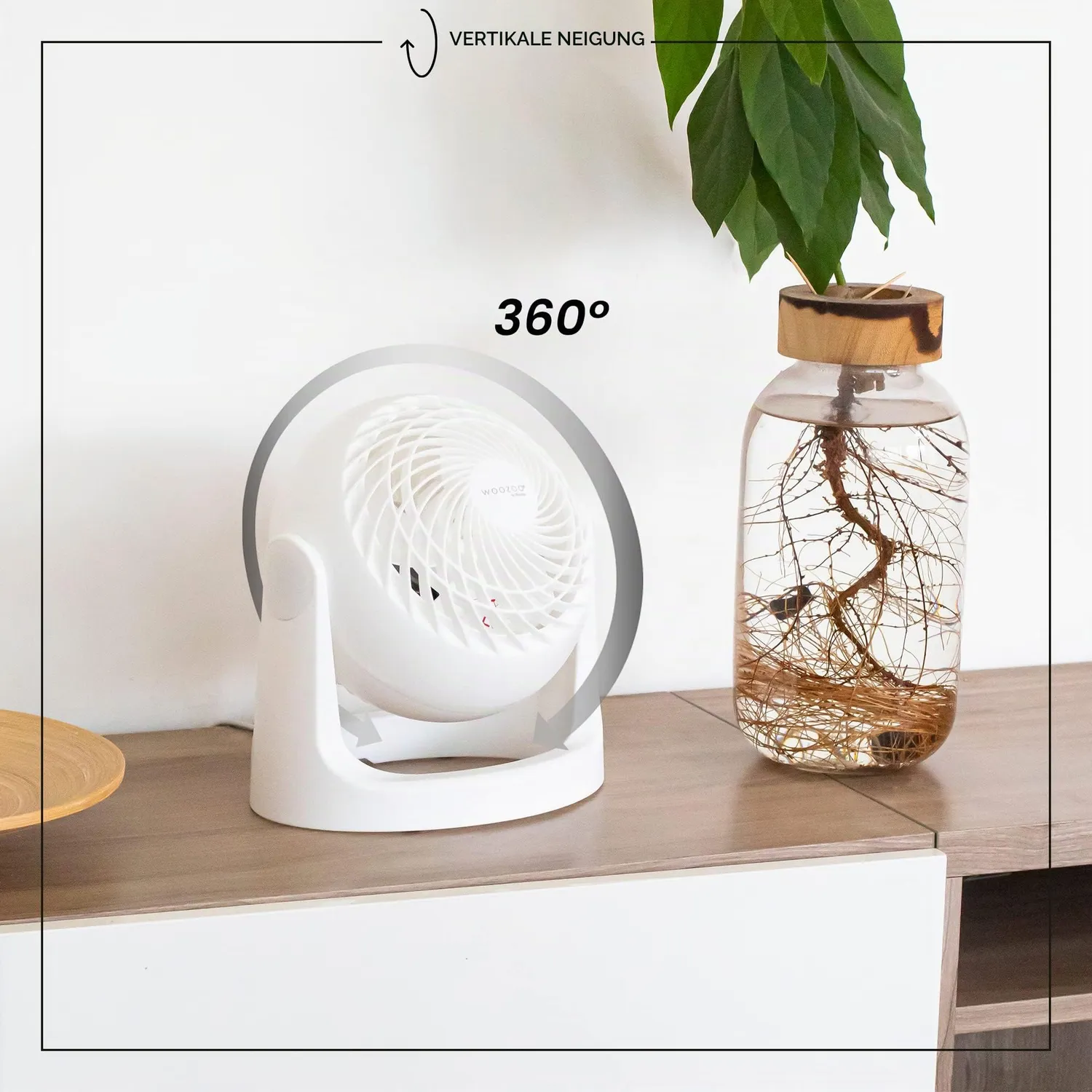Iris Ohyama Woozoo PCF-HE15 Tischventilator Weiß 3 Stufen leise